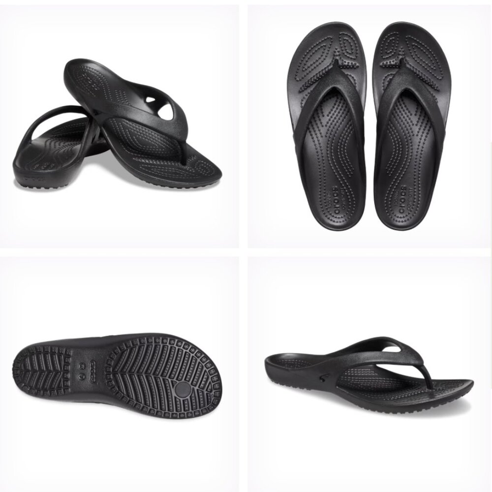 Classic Women's Black Flip Flop Sandals - Comfort Footbed